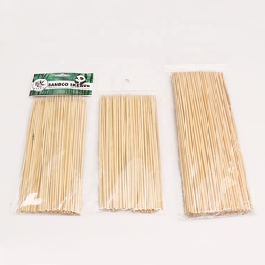 Grillwerkzeuge 3,0mm*150/200/250/300mm 100% Natürlicher Bambus 100 Stück/Beutel Runde Einweg-Grillspieße für BBQ - Product Image 3