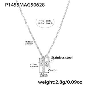 Fashion 5A Zircon Diamond <b>Cross</b> Necklace 18K Gold Plated Stainless Steel Multi Layer Waterproof Jewelry for Women - Product Image 6
