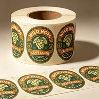 Autocollant pour bouteille de boisson en papier écologique, auto-adhésif, personnalisé, imperméable, étiquette d'emballage pour bière et boissons
