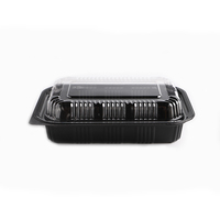 Boîte Bento Rectangulaire Jetable en Plastique PET pour Plats à Emporter – Contenant Alimentaire de Supermarché Revêtu Style Japonais