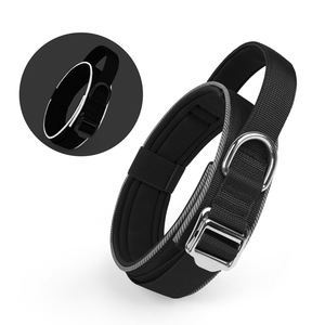 重型尼龙宠物项圈，适用于中型大型狗的步行战术狗项圈，带氯丁橡胶衬垫反光狗项圈 - Product Image 1