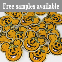 Patchs thermocollants en chenille de dessin animé Minnie pour Halloween, en gros et en stock