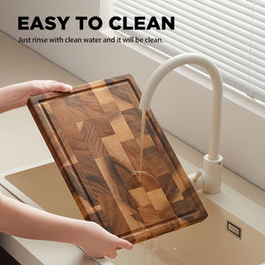 Ensemble de planches à découper en bois pour cuisine personnalisées - Acacia à grain bouté pour la viande et les légumes Planche à découper de <span class=keywords><strong>boucher</strong></span> pour une utilisation en cuisine - Product Image 4