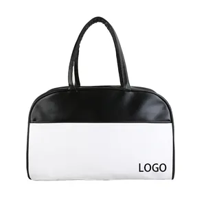 Factory Custom Stylish PU Leather Travel Duffel Bag Tote Weekender Overnight Bag for Men and Women