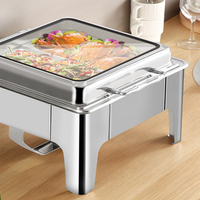 Luxuriöses Edelstahl Elektrisches Chafing Dish Buffet-Set mit Goldfinish Speisenwärmer