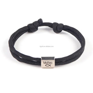 Nombre Grabado Arandela Pulsera Fabricante Disco <span class=keywords><strong>de</strong></span> acero inoxidable Trenzado <span class=keywords><strong>Amistad</strong></span> Pulseras Afirmación Joyería - Product Image 6