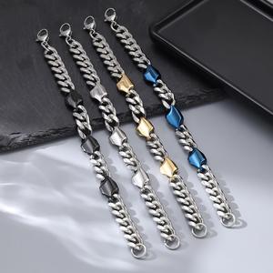 <span class=keywords><strong>Bracelet</strong></span> de <span class=keywords><strong>montre</strong></span> punk simple fait à la main, chaîne à maillons, <span class=keywords><strong>bracelet</strong></span> vintage en acier inoxydable, bijoux de mode pour femmes et hommes, vente en gros - Product Image 1