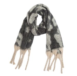 Bufanda de punto circular de invierno, chal jacquard grueso con flecos - Product Image 2