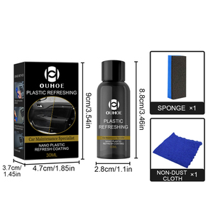 OEM OUHOE 30ml Auto Detailing Interior Exterior Restaurador de cuero Volver a negro Brillo Revestimiento de limpieza Coche Agente de restauración de plástico - Product Image 4