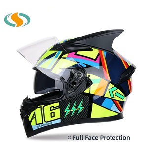 <span class=keywords><strong>Casque</strong></span> intégral de moto le plus vendu avec protection d'angle, disponible en plusieurs couleurs et motifs - Product Image 4