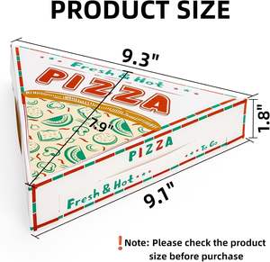 Boîtes à <span class=keywords><strong>pizza</strong></span>, barquettes à <span class=keywords><strong>pizza</strong></span> individuelles résistantes à la graisse, jetables avec impression colorée, conteneurs alimentaires triangulaires en carton - Product Image 2
