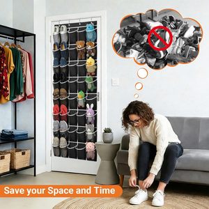 40 Pocket Over The Door <b>Shoe</b> Organizer Black Mesh Hanging Storage For <b>Shoes</b> Behind Door Wall Mount - Product Image 6
