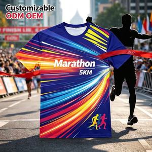 Camisetas de Running para Maratón al por Mayor, Camisetas Publicitarias con Impresión 3D, Camisetas de Poliéster con Logotipo Personalizado, Camisetas Blancas para Sublimación - Product Image 1