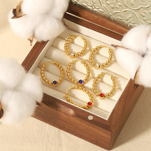 ต่างหูห่วง ทอง 18K สแตนเลสสตีล ประดับเพชรซิร์คอน ของขวัญเครื่องประดับแฟชั่นสำหรับผู้หญิง ดีไซน์วงรีรูปตัวยู - Product Image 1