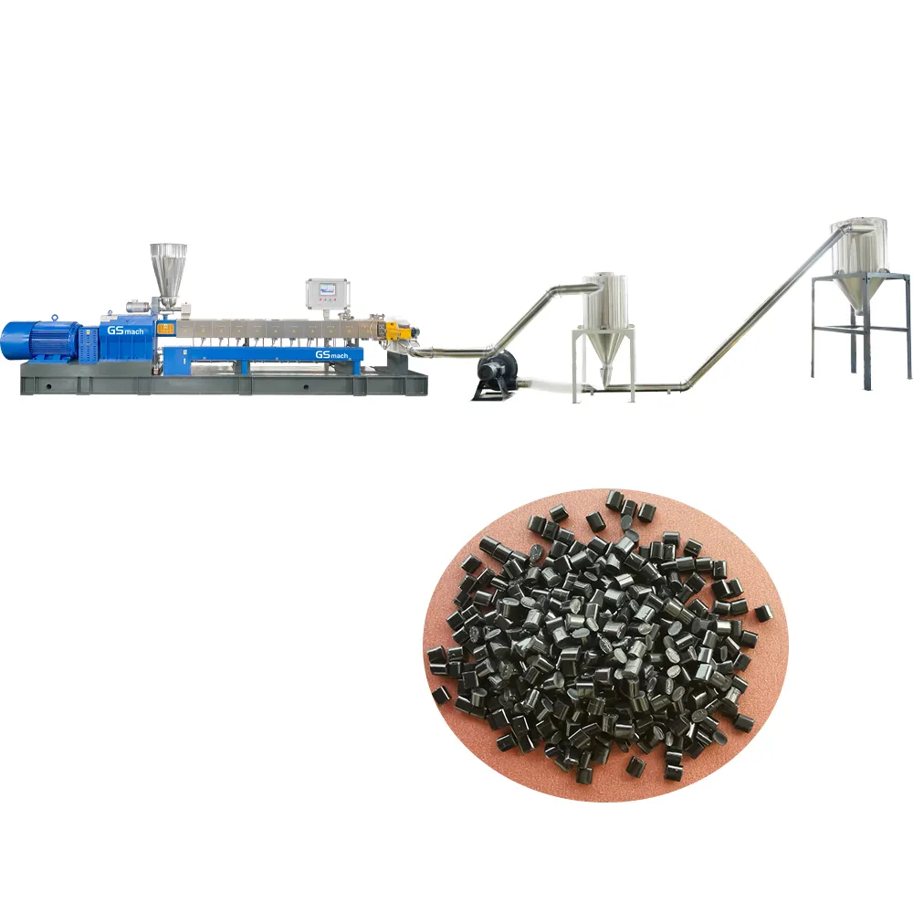 PP PE ABS и пигментный цвет мастер-машина для производства сережек из углеродного черного гранулирования двухшнековый экструдер