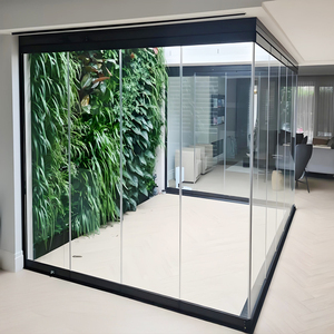 Système de cloison de bureau en verre sans cadre moderne avec cadre en verre de 12 mm d'épaisseur, isolation acoustique, installation facile, montage au sol - Product Image 2