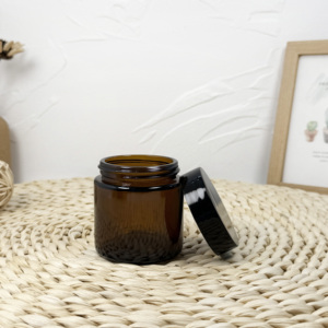 Bocaux en verre transparent noir mat CR avec bouchons résistants aux enfants pour le stockage - Product Image 1