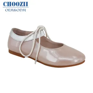 Choozii Nouvelle Arrivée chaussures à lacets En Cuir Verni Rose Style Espagnol Fille Chaussures Enfant En Bas Âge Fille Chaussures