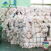 Bales de qualité supérieure VIP de 45 kg de chiffons en coton blanc usagés et de tissus textiles usagés de haute qualité, vêtements blancs