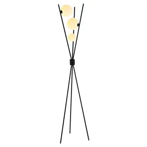 Unieke Eenvoudige Moderne Ontwerp G9 Zwart Vloerstaande Lamp Nordic Iron Statief Led Vloerlamp