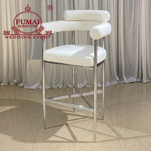 Chaises hautes en acier blanc pour cuisine, tabourets de bar, meubles de salle à manger, bar - Product Image 6