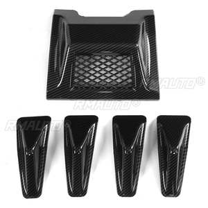 Red/Carbon Fiber Look Car Rear Bumper Diffuser Lip Spoiler Side <b>Splitters</b> Lip Shark Fins Lamp Cover for Subaru STI WRX 2015-2021 - Product Image 4