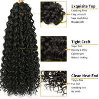 Extensions de cheveux synthétiques 80g French Curl Crochet Hair Ombre, tresses au crochet 18 pouces, boucles de plage rebondissantes, anti-emmêlement