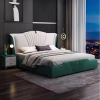 Ensemble de lit modulaire convertible européen avec options de taille Queen/King, meubles de chambre en bois doux