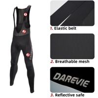 Darevie – Cuissard de cyclisme thermique coupe-vent en polaire pour homme – Idéal pour l'hiver