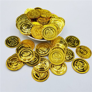 Pièces de monnaie en or 35 mm Pirates <span class=keywords><strong>des</strong></span> Caraïbes, bijoux, accessoires de jeu d'archéologie pour enfants, accessoires de fête, vente en gros - Product Image 4