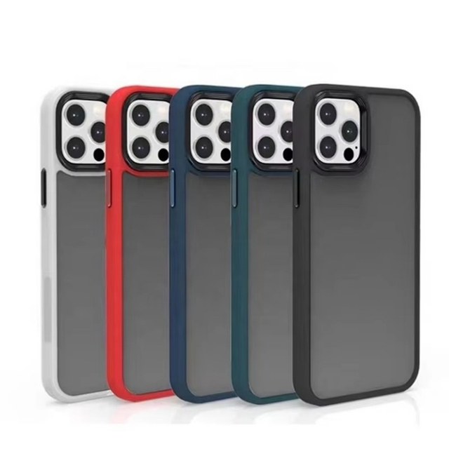Ultra-Thin Matte Finish TPU+PC Shockproof Anti-Scratch Phone Case Cover for iPhone 16 15 14 13 12 11 Pro Max Plus Simple Design