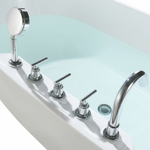 Baignoire d'angle autoportante en acrylique blanche au design moderne, populaire, pour usage intérieur et portable, idéale pour appartement - En promotion - Product Image 4