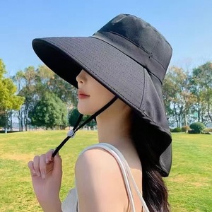 Sombrero de Sol de Verano para Mujer, Ala Ancha, Protección UV UPF50+, Sombrero Tipo Pescador con Protección para el Cuello, Color Morado Claro - Product Image 3