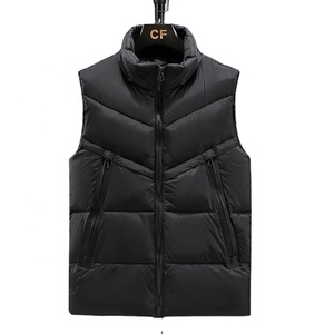 Doudoune sans manches personnalisée effet duvet pour homme, collection hiver 2025, vestes matelassées d'extérieur, gilet unisexe grande taille zippé, vente en gros - Product Image 4