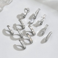 Stok Grosir Siap Kirim & Perhiasan Tindik Pusar Titanium G23 F136 Custom Clicker Belly Ring CZ Dangle Multi Style Pabrik OEM