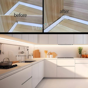 Profilé en aluminium LED 0,5 m, 2-30 pièces, diffuseur, support, forme en <span class=keywords><strong>U</strong></span>, noir/argent, <span class=keywords><strong>barre</strong></span> lumineuse linéaire, éclairage de plafond, mur, coin - Product Image 3