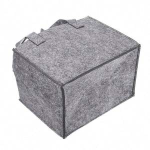 Portabotellas de vino reutilizable gris oscuro 6 botellas botella de vino de fieltro bolsa de mano - Product Image 4