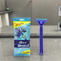 Offre Spéciale d'usine jetable Double lame en acier inoxydable rasoir de sécurité rasoir en plastique bleu hôtels 2 lames rasoir de rasage