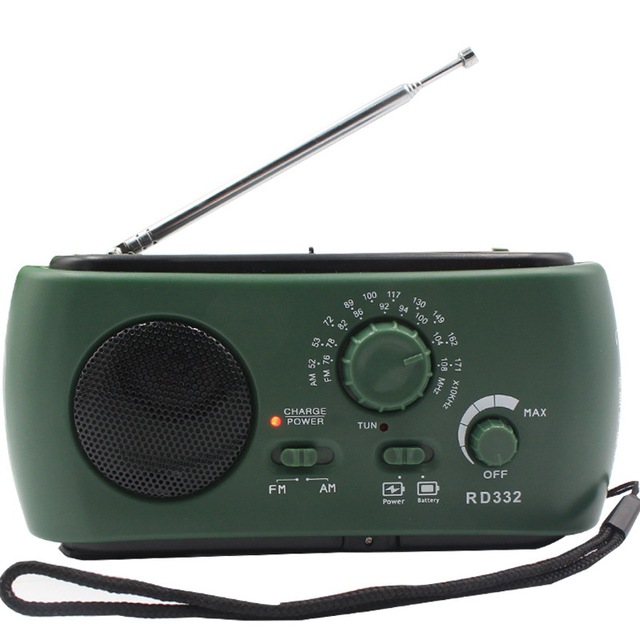Radio, Hand Cranked Generator Solar Powered Radio, Flashlight, Multifunctional Emergency Charging