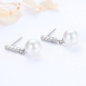 <span class=keywords><strong>Orecchini</strong></span> a Perno con <span class=keywords><strong>Perle</strong></span> in <span class=keywords><strong>Argento</strong></span> Sterling 925 per Donne e Ragazze, Gioielli alla Moda 2021 - Product Image 4