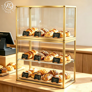 Vitrine de présentation moderne en acrylique pour boulangerie, idéale pour les aires de restauration, les kiosques de centre commercial, les food trucks, les marchés, vitrine alimentaire portable et rangement - Product Image 2
