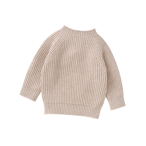 Mimixiong Ins热销新生婴儿儿童女童男童平纹长袖一体式针织套头毛衣 - Product Image 2