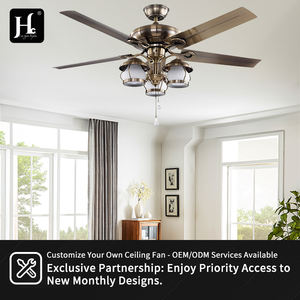 Ventilador de techo decorativo con luces LED, lámpara colgante, luz de techo de 52 pulgadas - Product Image 5