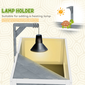 Recinto de Jardín de Madera <span class=keywords><strong>con</strong></span> Estante de Almacenamiento, Hábitat Elevado para Reptiles <span class=keywords><strong>con</strong></span> Ventana Transparente para <span class=keywords><strong>Animales</strong></span> Pequeños, Gris - Product Image 4