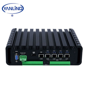 Fanless PC Industrial Intel processador 6th Gen Mini Computador com 4 LAN porta POE <span class=keywords><strong>2</strong></span> GPIO e larga da tensão - Product Image 2