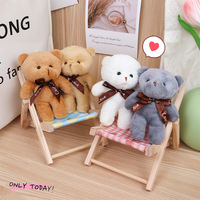 Porte-clés en peluche ours en peluche de 4 pouces, vente en gros d'usine, mini-jouet porte-clés, pendentifs cadeaux pour machine à griffes