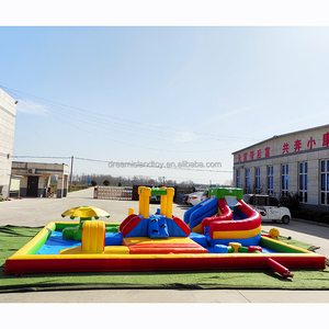 <span class=keywords><strong>Piscine</strong></span> gonflable colorée pour l'intérieur et l'extérieur avec toboggan, parcours d'obstacles, toboggan aquatique, maison de jeu pour enfants, aire de jeux - Product Image 2