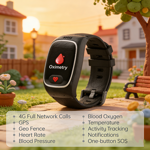 สมาร์ทวอทช์ 4G รองรับทุกเครือข่าย สำหรับผู้สูงอายุ พร้อมระบบ GPS ระบุตำแหน่ง กำหนดพื้นที่ปลอดภัย ตรวจสอบสุขภาพ วัดอุณหภูมิ วัดออกซิเจนในเลือด สายรัดข้อมือสำหรับผู้สูงอายุ - Product Image 1