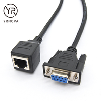 Cable de Consola DB9 Macho a RJ45 Hembra, Adaptador Serial RS232 de 9 Pines, D-Sub, Aislamiento de PVC, Clasificación IP65, CE, para Cable de Red