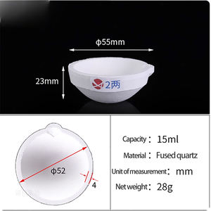 Hochtemperaturbeständiger 15ml 20ml 28ml 53ml Quarztiegel Feuerfeste Schale Schmuck-Raffinier-Testwerkzeug Labor OEM - Product Image 3